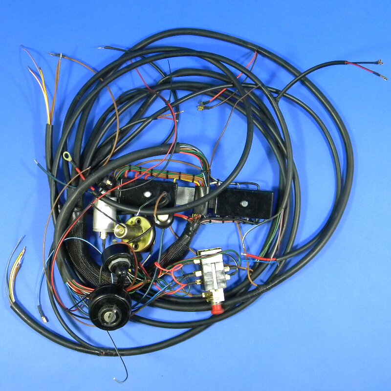 Kabelsatz vorn mit Warnblinkanlage und Schaltern, 6 Volt Framo V901/2 